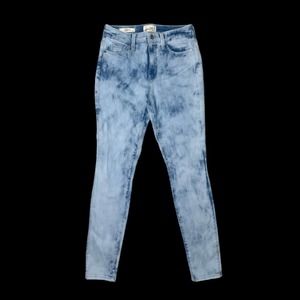 Universal Thread High Rise Curvy Skinny Jeans Light Blue Acid Wash Ankle Length